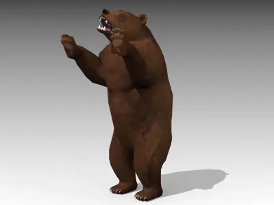 Grizzly Bear Animated Low-poly 3D model