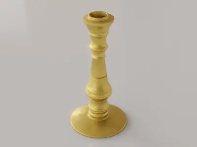 Golden Candlestick Low-poly 3D model