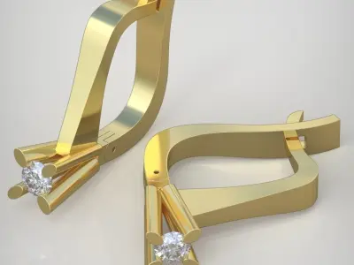 Earring model 0302 3D printable model Free 3D print model