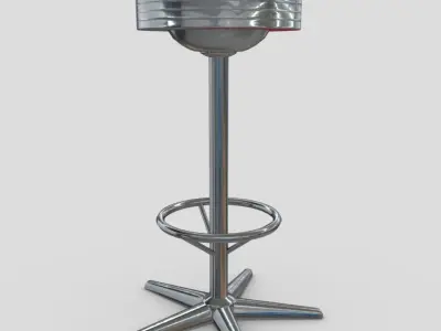 Stool 4 bar Low-poly 3D model