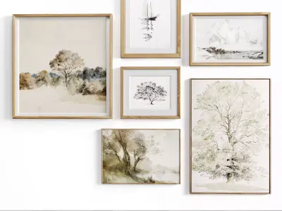 Minimal Photo Frame Set-16 Low-poly 3D model