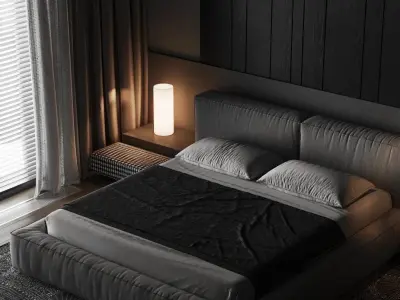 bedroom interior design style minimalism  3D model