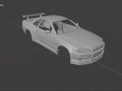 Nissan GTR R34 3D print model