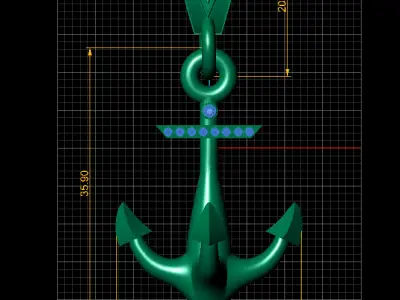 anchor pendant 3D print model