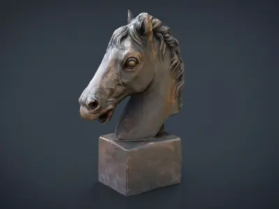 Horse Bust Low-poly 3D model