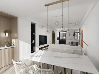 Luxury living room interior 3D model