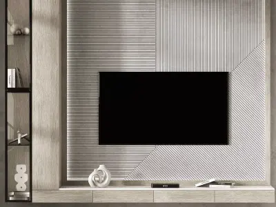 TV wall kit Modern furniture 3D model