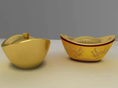 Chinese Gold Ingot  3D model