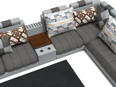 3d Modern Sofa Set Design For Interior Scene 3D model