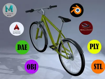BICYCLE Low-poly 3D model