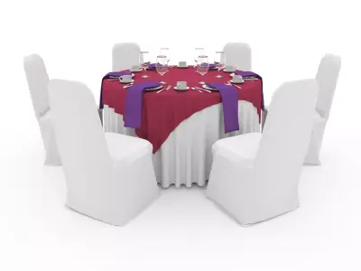 Banquet Table and Chair 29 3D model