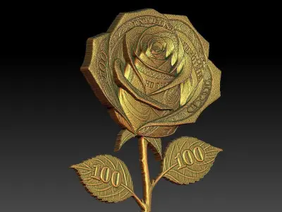 17 Rose 100usd CNC Relief Model 3D print model