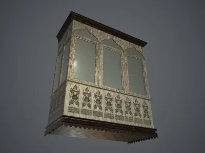 Soviet closed balcony for home - 2 Low-poly 3D model Low-poly 3D model