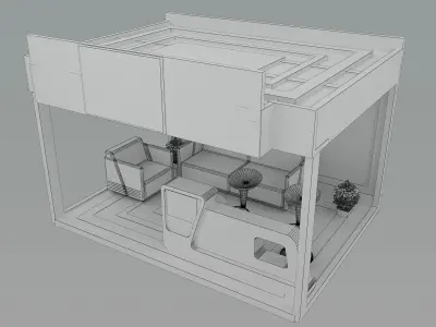  Booth Exhibition Stand a492c 3D model