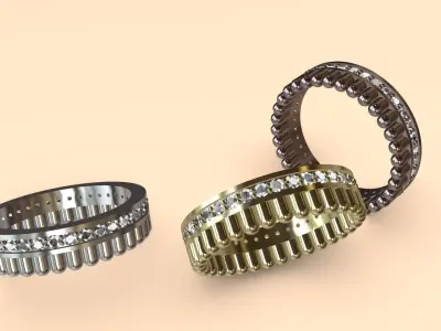 engagement ring diamond sz 17 5 3D print model