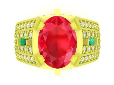 Luxury Oval Halo Cocktail Ring  3970 3D print model