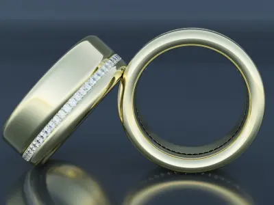 Wedding Gold Ring 3D print model