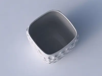 Vase quadratic stumpy with bubbles 3D print model