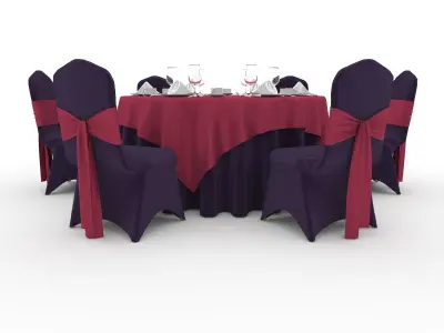 Banquet Table and Chair 52 3D model