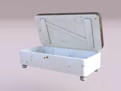 Footstool With Key Christmas Rigged Low-poly 3D model