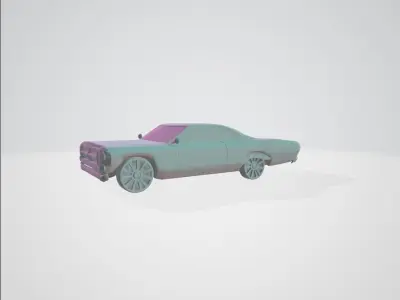 Lowrider car Low-poly 3D model