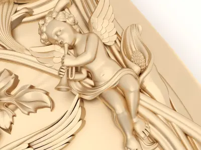 Panel 10 Angels and Girl 3D model