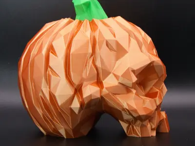 Pumpkin Skull - Low Poly 3D print model