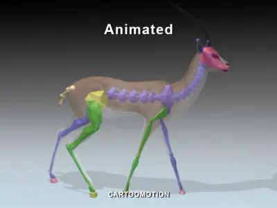 GAZELLE two animated antelopes Low-poly 3D model