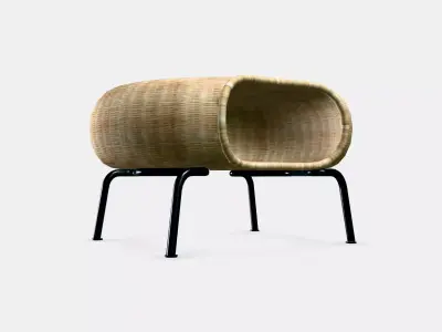 GAMLEHULT Footstool with storage Low-poly 3D model