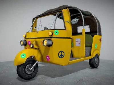 Tuk Tuk or  Auto Rickshaw Low-poly 3D model