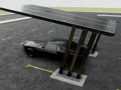 TRIPLE L TYPE MODERN SOLAR CARPORT TYPE-11 3D model