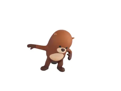 Rigged Beaver Character 3D model