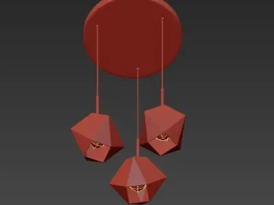 Sculptural Glass 3 Light 3D model