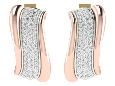 Solitaire Women Drop Earring 3dm STL OBJ FBX Render Details 3D print model 15