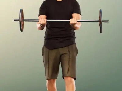 Jeremy 11571 - Man Training  With Weights Low-poly 3D model