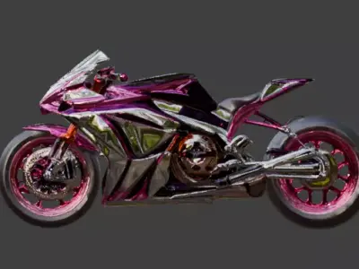 Luxury Cyberpunk Motorcycle 3D Model Low-poly 3D model