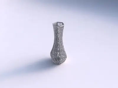 Vase larger opening hexagon with organic lattice and twisted ... 3D print model
