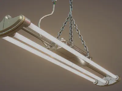Industrial Neon Tube Low-poly 3D model