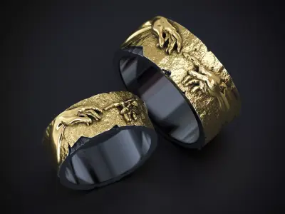 SET OF 13 SIZES  WEDDING RINGS THE CREATION OF ADAM 3D print model