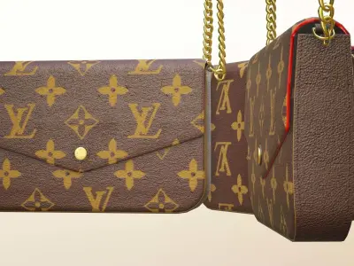 Woman Handbag Louis Vuitton Low-poly 3D model 2