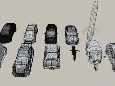 Fire Wheels Set 3D model