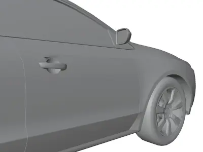 Red german SUV unbranded 3D model