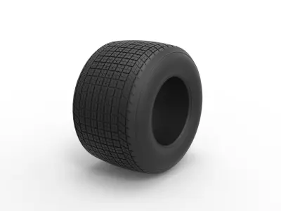 Dirt Sprint racing tire 7 Scale 1 to 25 3D print model