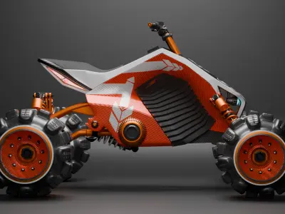 Futuristic Off-Road Quad Bike 3D model