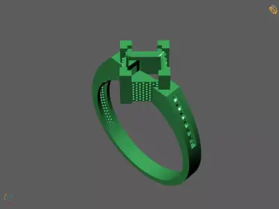 Solitaire Engagement Ring Diamond Women Ring Stone 3D print STL 3D print model