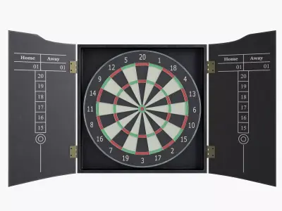 Dartboard dart board with two darts in it 3D model