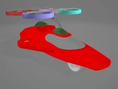 Fly Car Low-poly 3D model