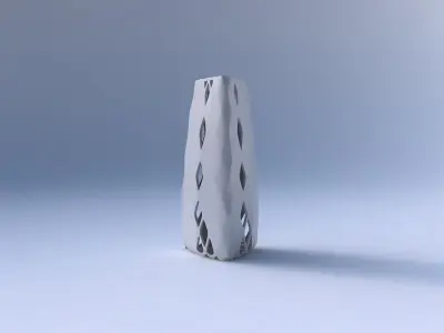 Vase triangle with diagonal grid lattice 2 3D print model