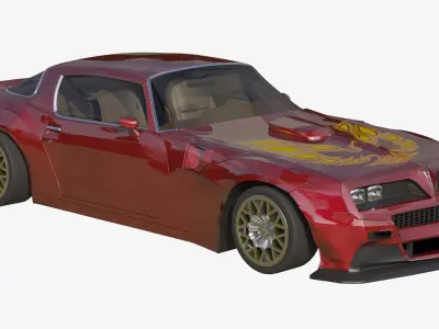 Pontiac Firebird Trans Am 1977 Low-poly 3D model