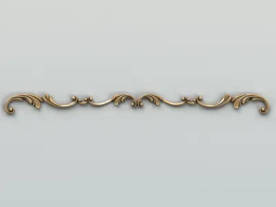Carved decor horizontal 009 3D model